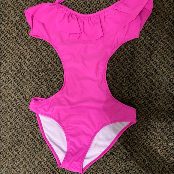 Pink Ruffled One Piece SwimSuit - Picture 5 of 13